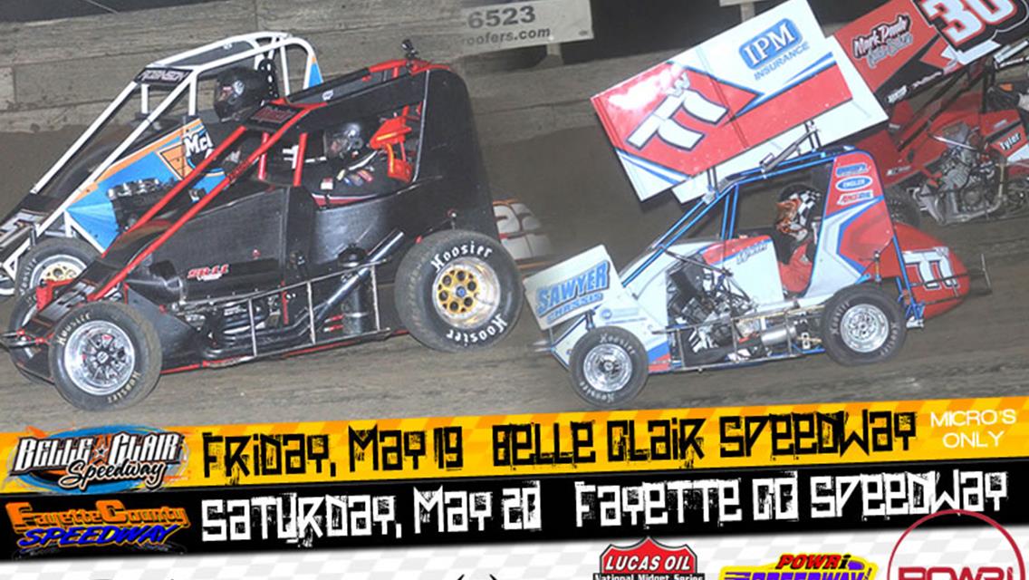 Belle Clair for Speedway Motors Micros, Meet Up with Lucas Oil National Midgets in Brownstown