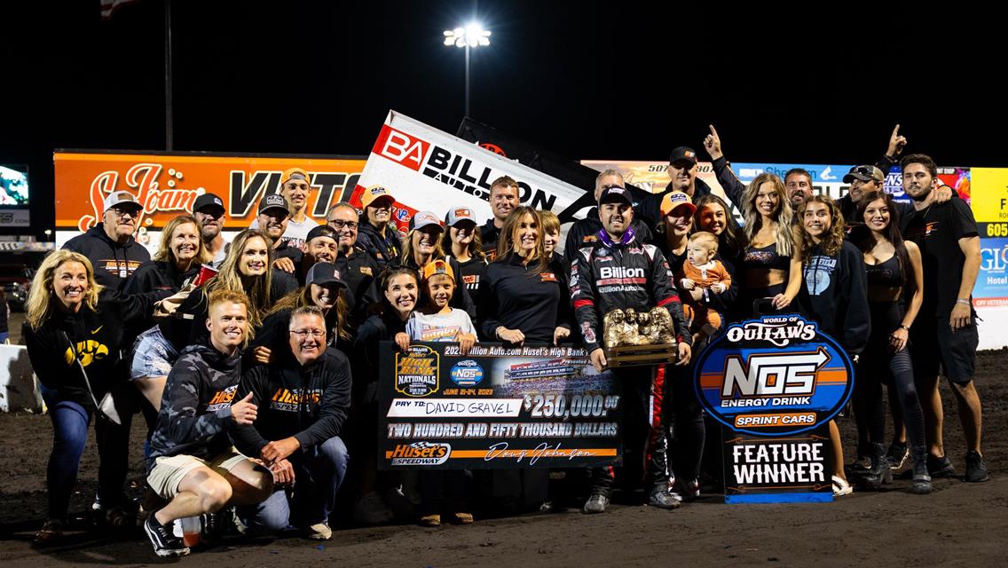 Big Game Motorsports and Gravel Score Record $250,000 Top Prize for Capturing BillionAuto.com Huset’s High Bank Nationals Presented by MENARDS Finale