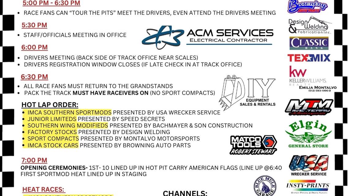 August 16th, 2025 Race Day Information