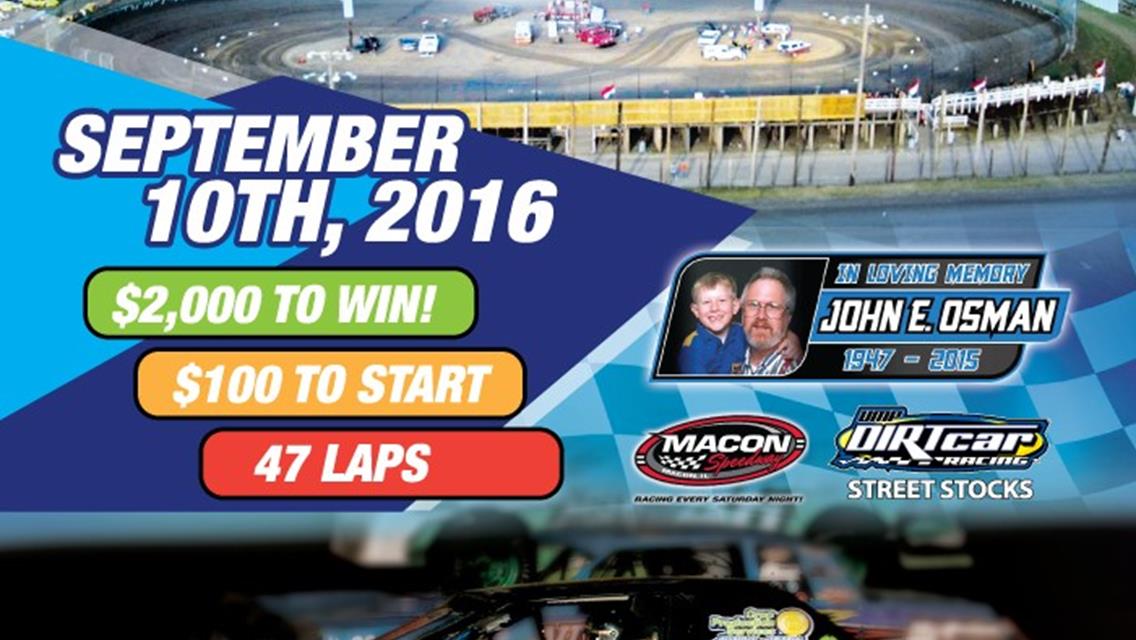 Street Stocks Set For 2nd Annual John Osman Memorial