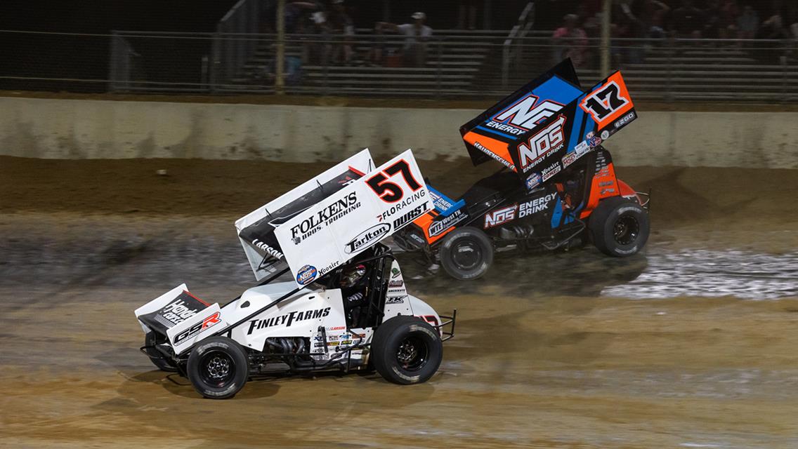 Memorial Day Spectacular at Lawrenceburg goes to Haudenschild over Larson
