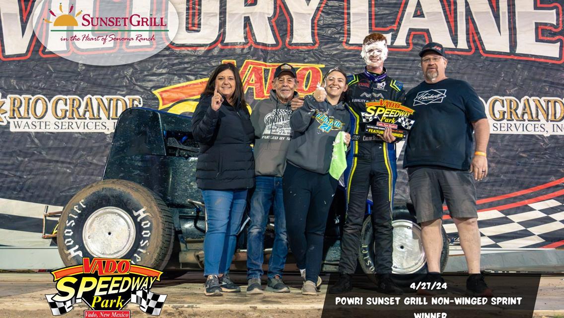Caleb Stelzig Secures Season Opening Sunset Grill POWRi Vado Non-Wing Sprint Victory