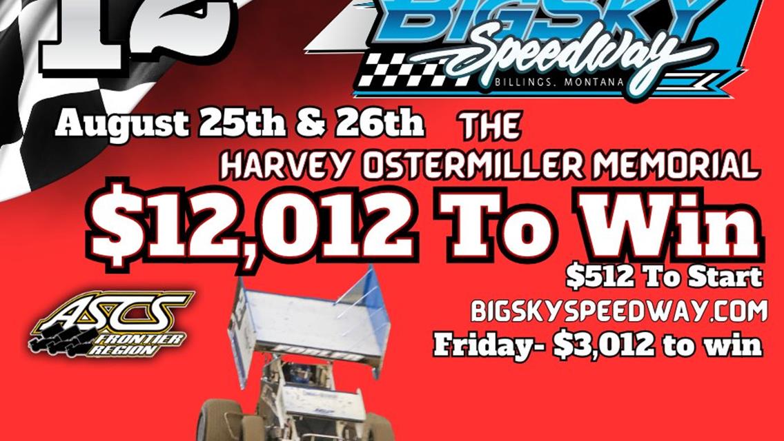 $12,012 To Win Harvey Ostermiller Memorial Next For ASCS Frontier Region