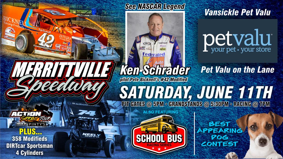 Ken Schrader Returns to Merrittville on Saturday June 11