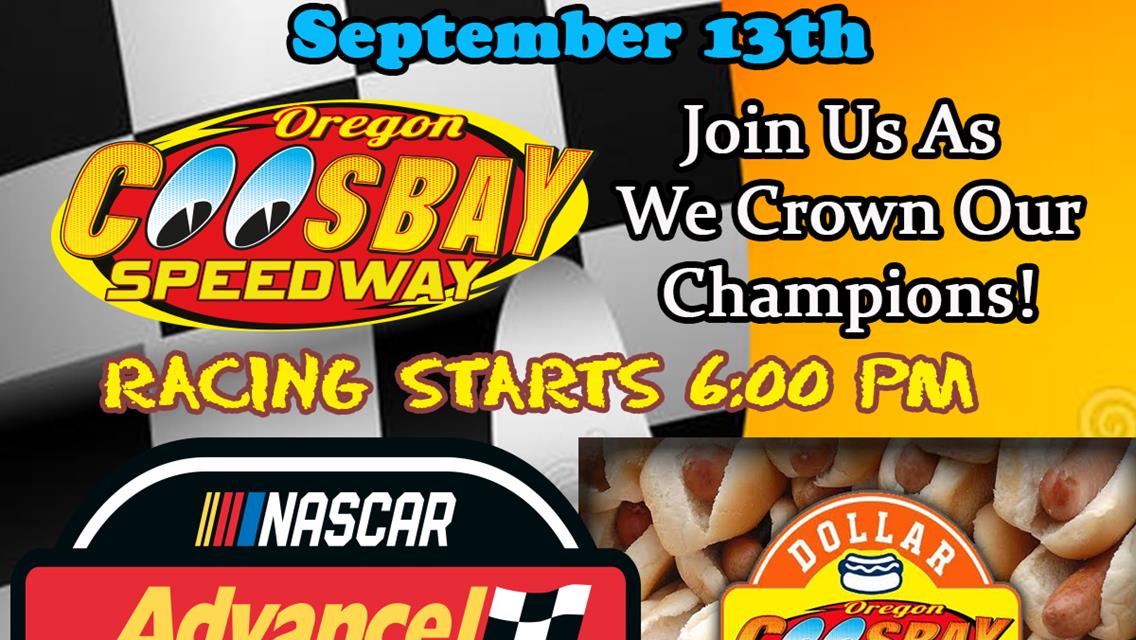 NASCAR Championship Night September 13th at Coos Bay Speedway