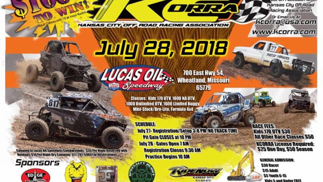 Kansas City Off Road Racing Association returns to Lucas Oil Speedway on Saturday