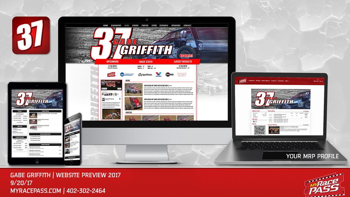 MyRacePass Creates Driver Website for Gabe Griffith