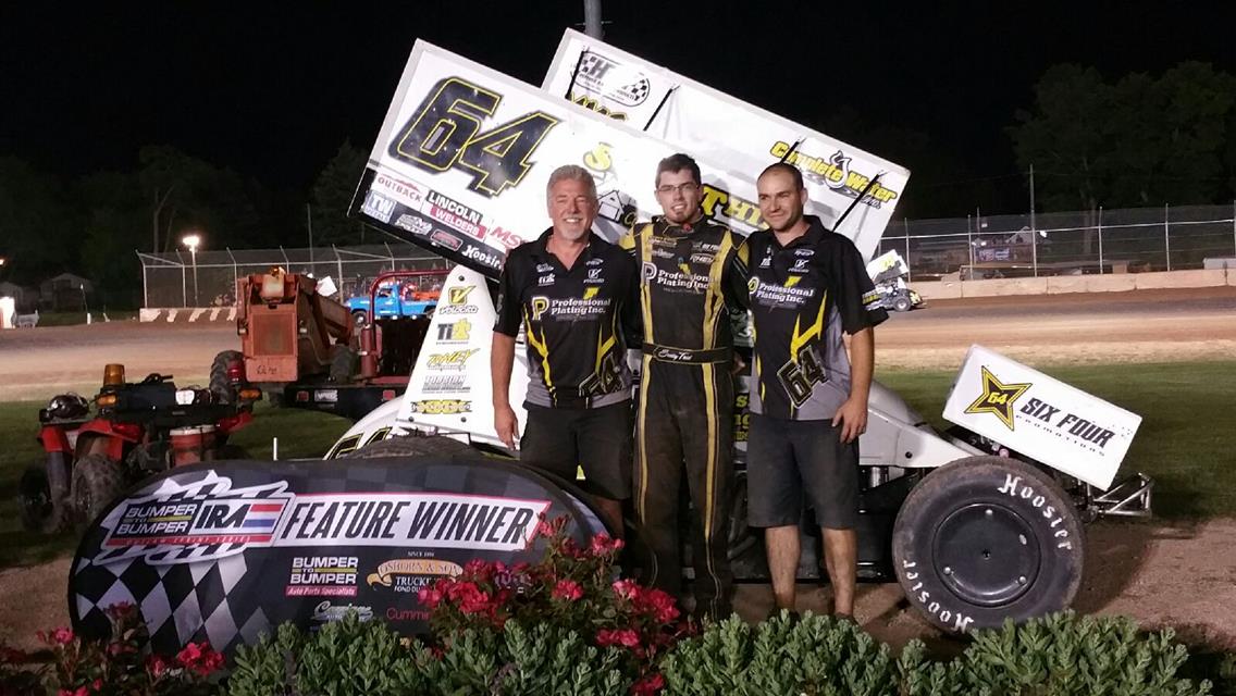 THIEL STEALS BUMPER TO BUMPER IRA SPRINT VICTORY AT PLYMOUTH DIRT TRACK!