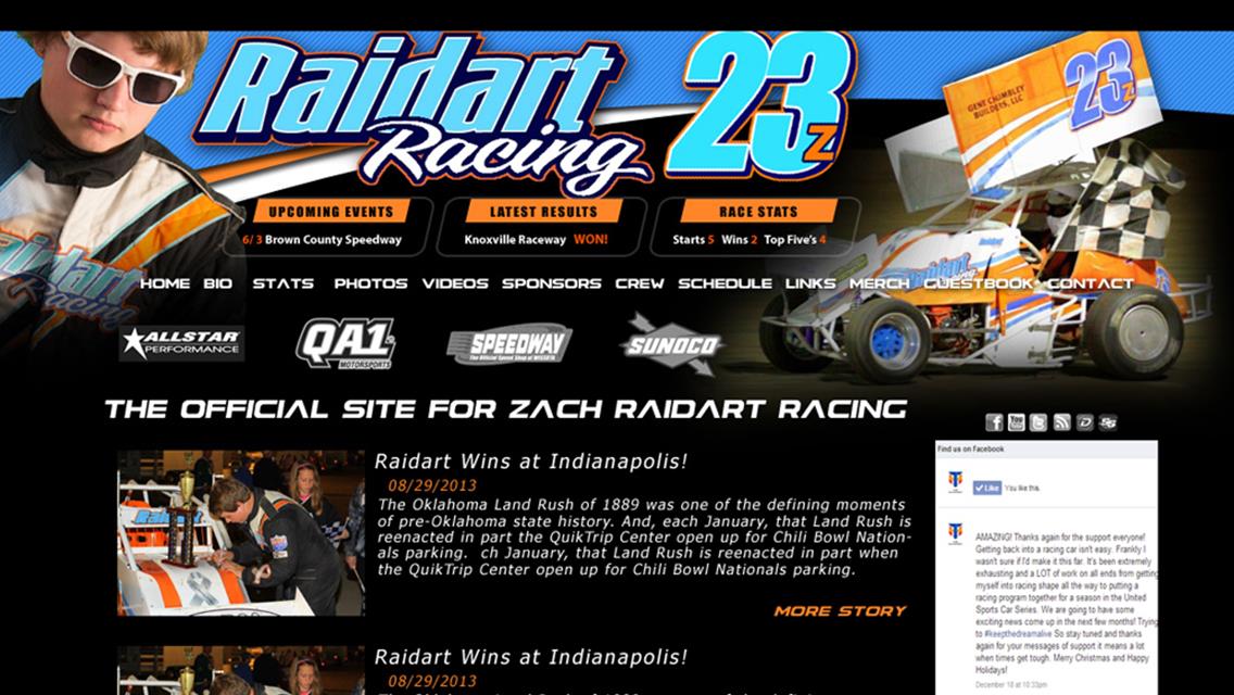 Driver Websites Produces Custom Website for Raidart Racing