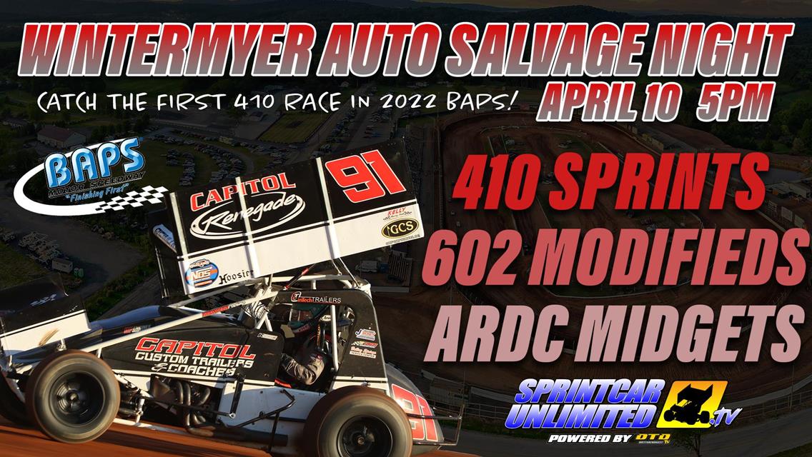 410 Sprint Cars Return to BAPS This Sunday!