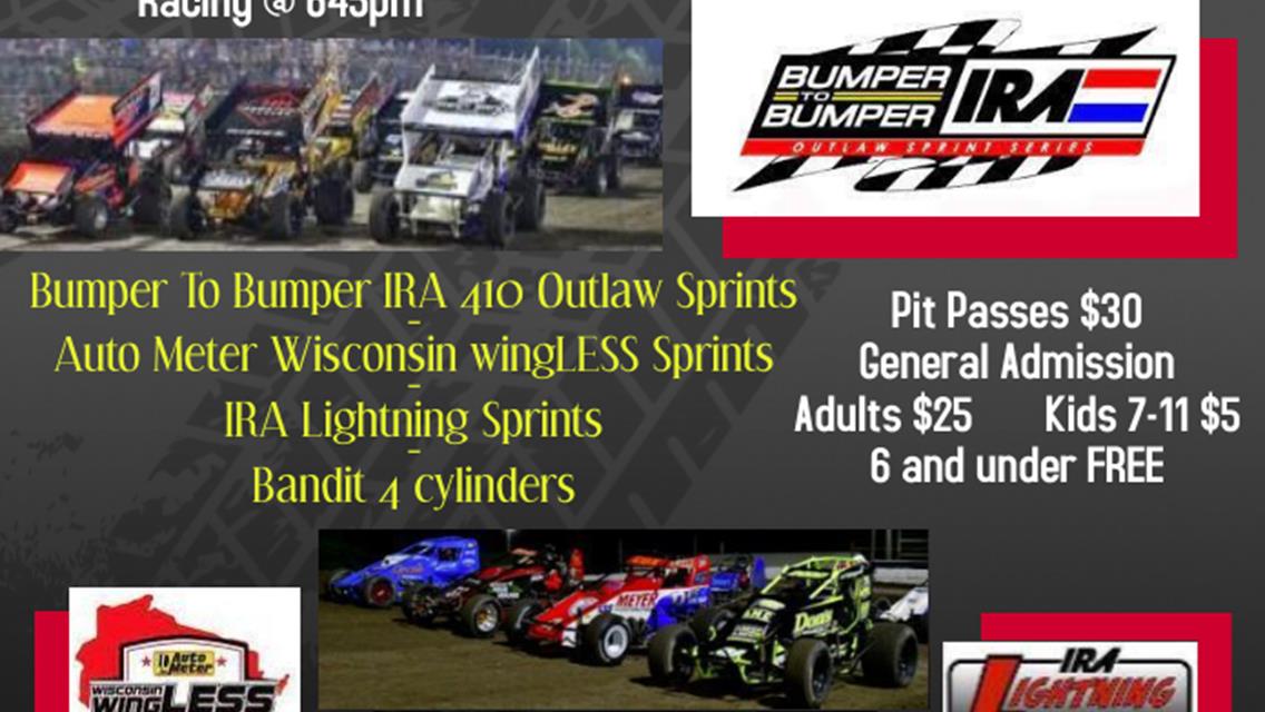 Bumper to Bumper IRA Outlaw Sprints will be at Wilmot on 9/18/21