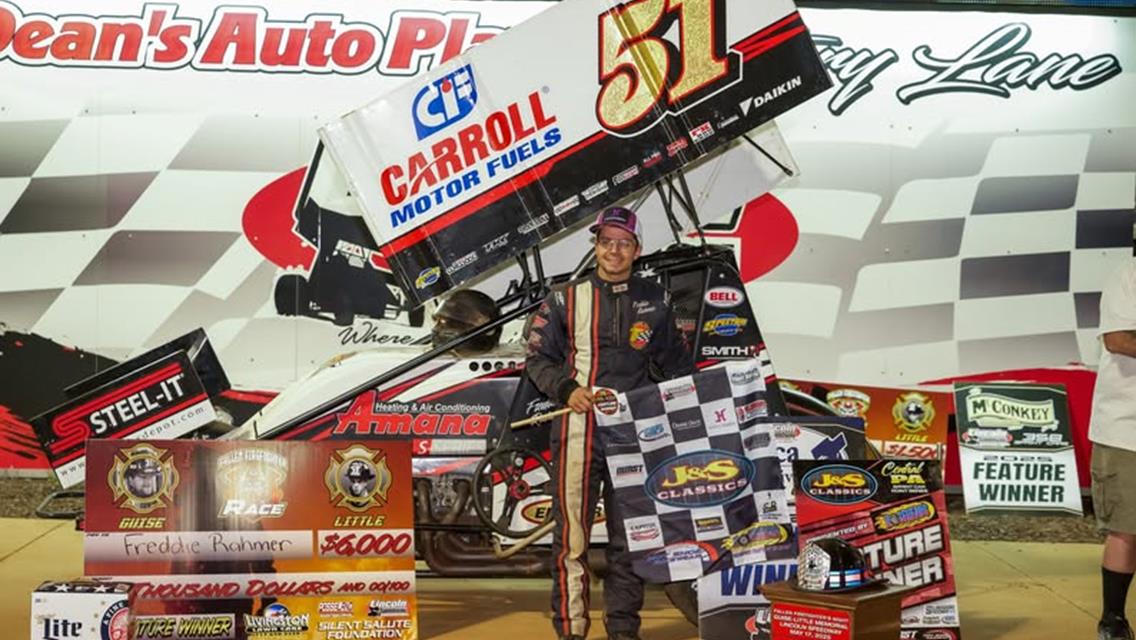 FREDDIE RAHMER WINS THRILLING FALLEN FIREFIGHTERS NIGHT &quot;GUISE-LITTLE MEMORIAL&quot;: Norris Powers to Second 358 Sprint Car Victory of the Season