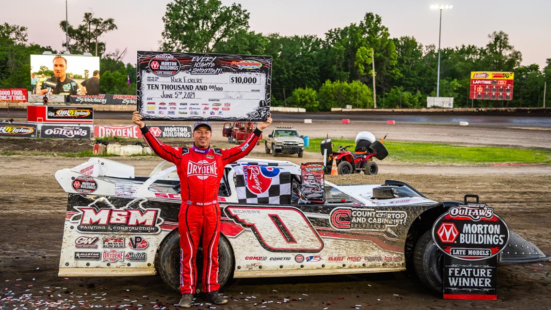 Eckert scrubs the field for Plymouth Speedway Victory