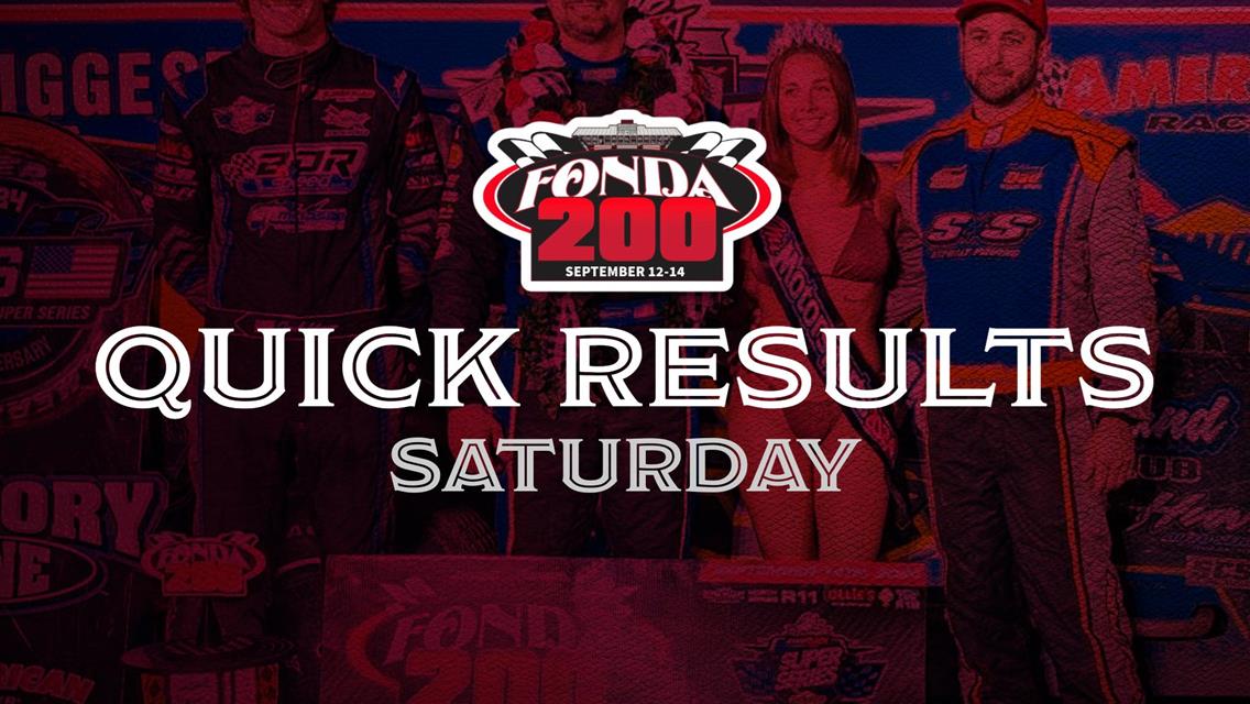 FONDA SPEEDWAY QUICK RESULTS 9/14/2024 THE FONDA 200