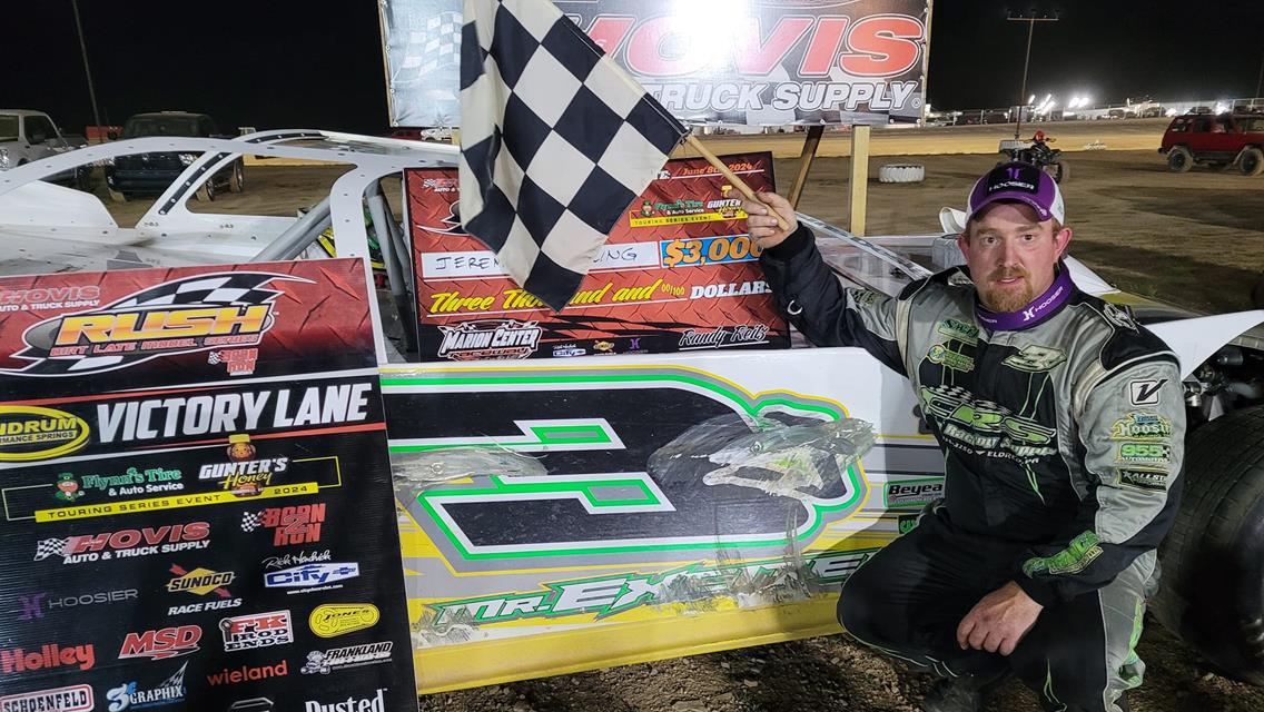 JEREMY WONDERLING BECOMES 1ST HOVIS RUSH LATE MODEL FLYNN&#39;S TIRE/GUNTER&#39;S HONEY TOURING SERIES REPEAT WINNER OF 2024 CAPTURING $3000 AT MARION CENTER