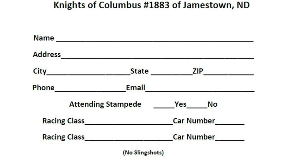 50th Annual Jamestown Stampede Calcutta - Thursday, September 23rd