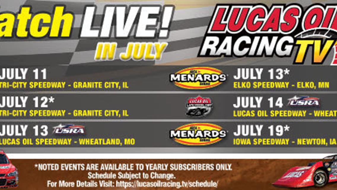 LIVE racing action from Lucas Oil Speedway returns on Lucas Oil Racing TV