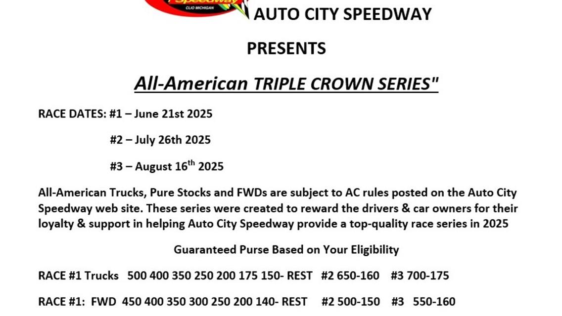 Triple Crown Series #1 June 21st