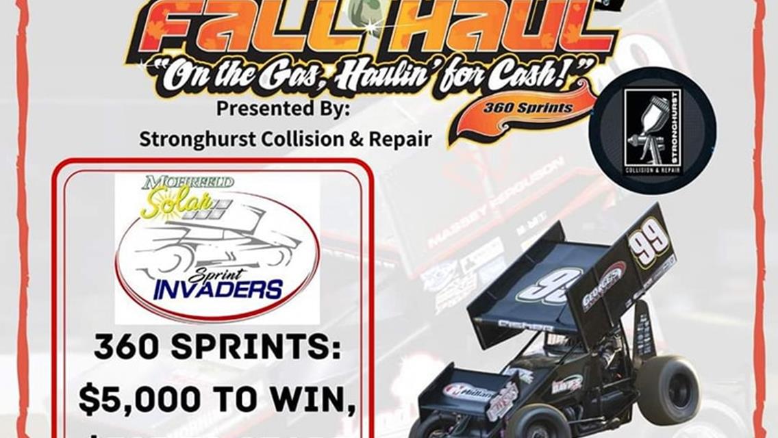 $5,000 On the Line This Weekend at Sprint Invaders Fall Haul!