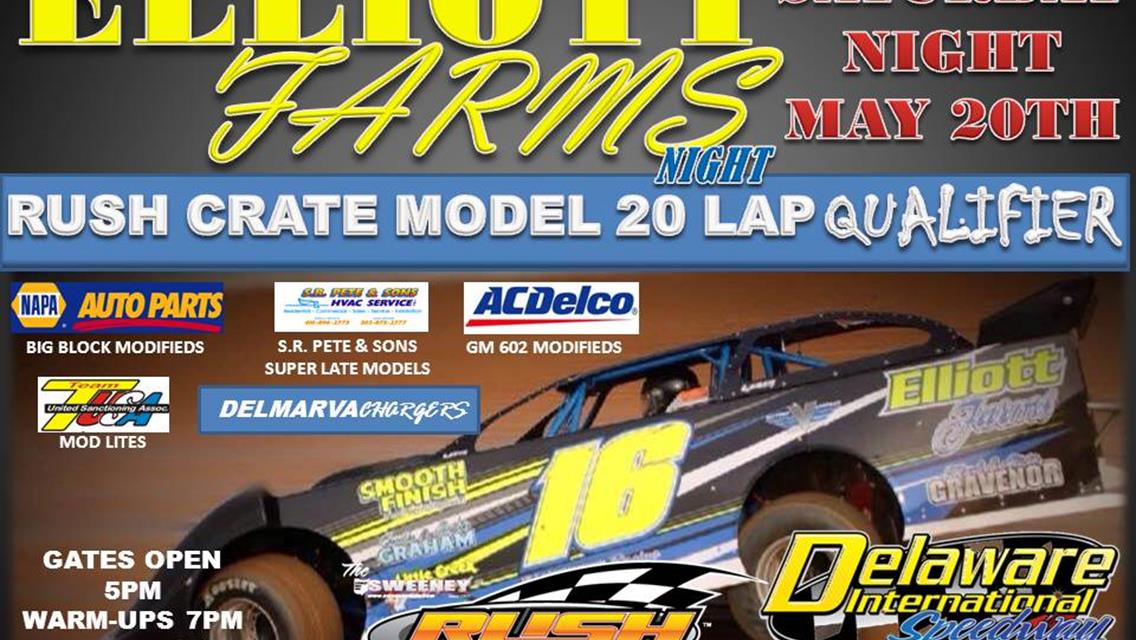 ELLIOTT FARMS NIGHT RUSH CRATE MODEL QUALIFIER SATURDAY NIGHT