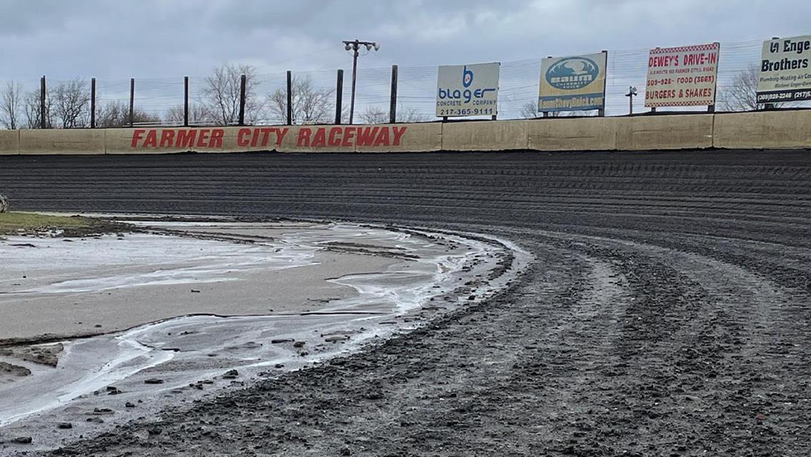 Heavy Rain, Saturated Grounds Force Cancellation of Illini 100 at Farmer City Raceway