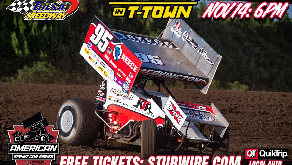 Matt Covington looking for First Win of the Season at Tulsa Speedway Nov 14