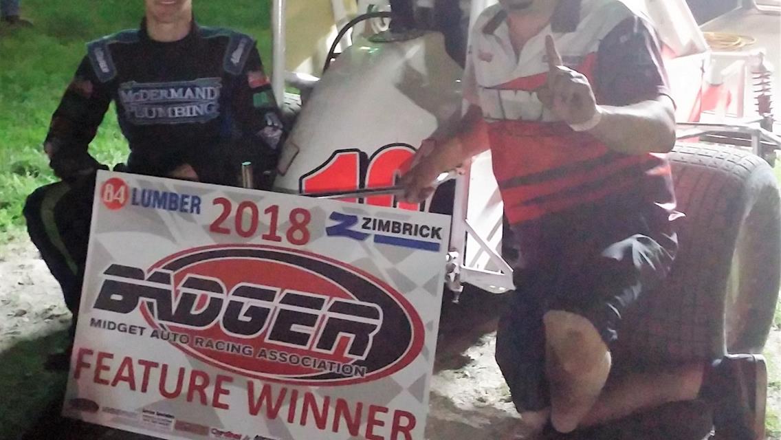 &quot;Chase McDermond wins Sycamore Midget thriller&quot;  “Four cars under a blanket at finish”