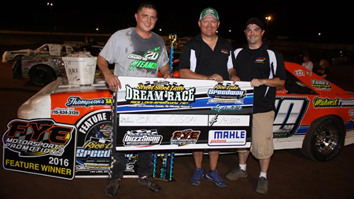 Olson Fifteen Grand Winner at Rice Lake Speedway