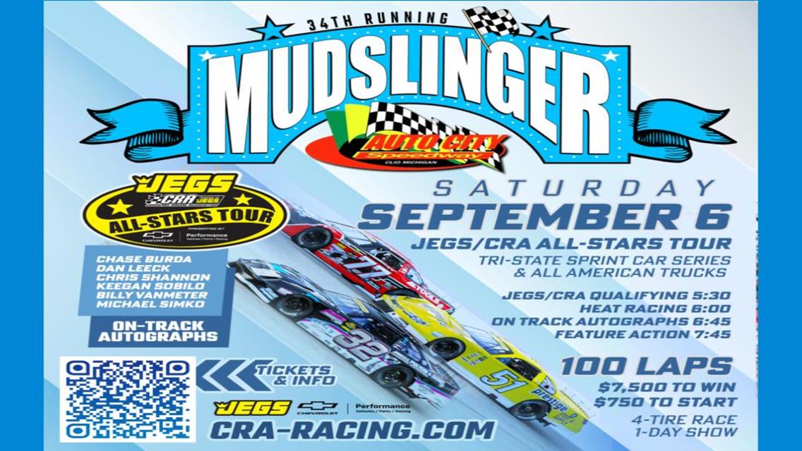 CRA MUDSLINGER SEPT 6TH