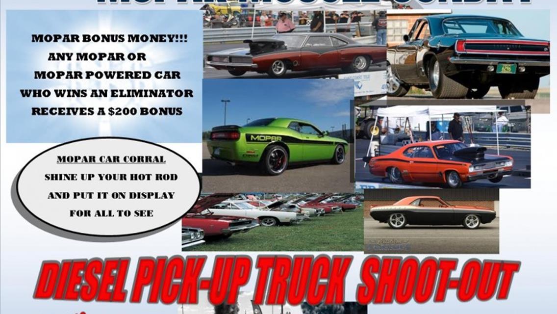 MOPAR MUSCLE SUNDAY &amp; NEW DIESEL PICKUP SHOOT-OUT SET MAY 22