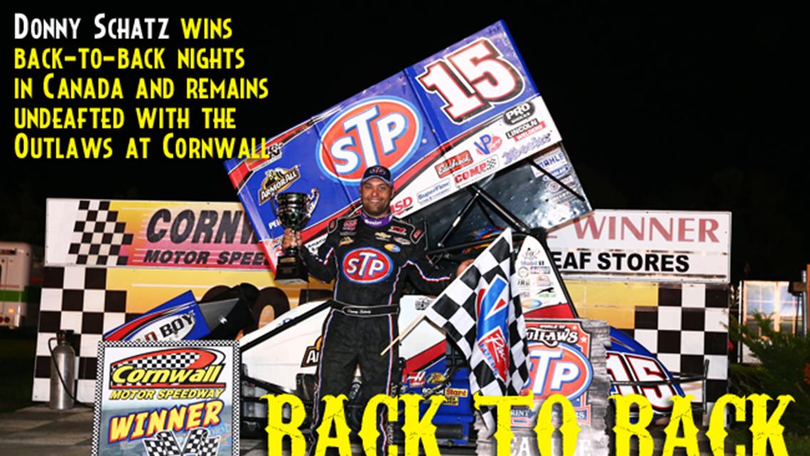 Donny Schatz Scores 11th Win of the Season at Cornwall Motor Speedway