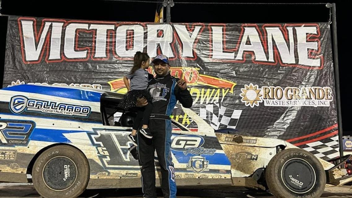 Fito and Jake visit victory lane at Vado Speedway Park