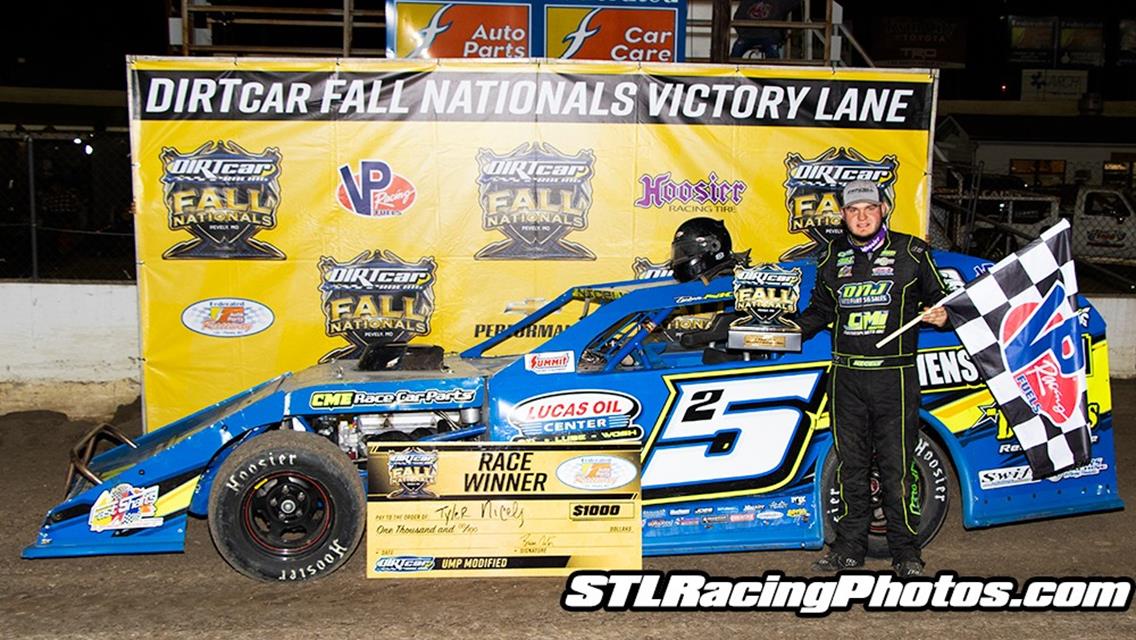 Tyler Nicely, Sam Halstead, Trey Harris &amp; Tony Walker take opening night DIRTcar Nationals wins at Federated Auto Parts Raceway at I-55