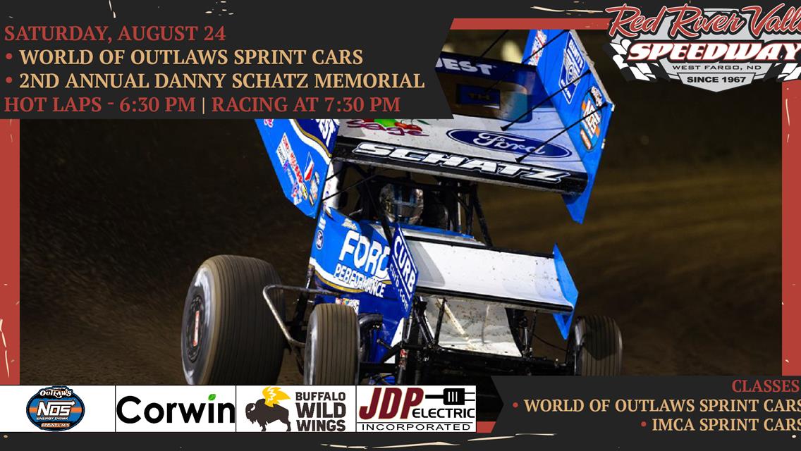 NEXT RACE: Saturday, August 24 – World of Outlaws Sprint Cars | Danny Schatz Memorial