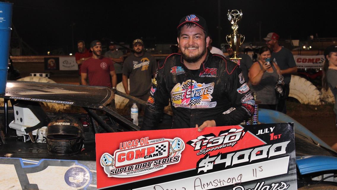 Drew Armstrong Wins CCSDS Four-For-Four Firecracker Nationals Opener  CCSDS Sanctions the Pelican on Thursday Night at Ark-La-Tex Speedway