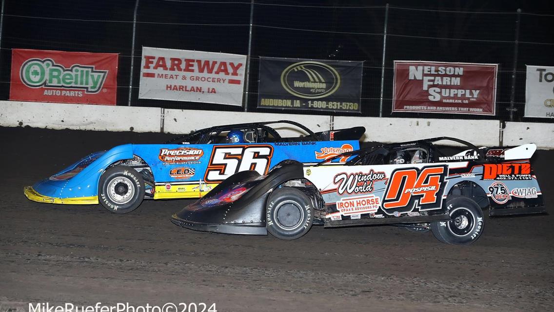 Shelby County Speedway (Harlen, IA) – Malvern Bank East / West Series – Rallen Zeitner Memorial – July 13th, 2024. (Mike Ruefer Photo)