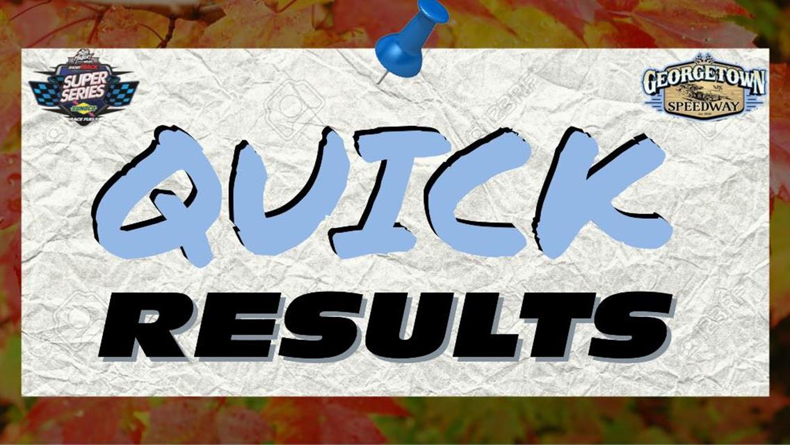 MID-ATLANTIC CHAMPIONSHIP WEEKEND RESULTS SUMMARY â€“ GEORGETOWN SPEEDWAY SATURDAY, OCTOBER 31