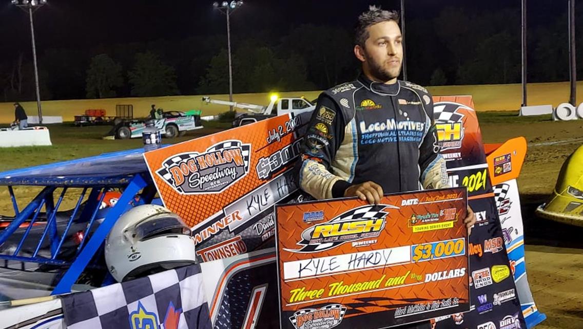 KYLE HARDY PASSES 3-TIME CHAMP JEREMY WONDERLING TO WIN $3000 IN THE FIRST EVER FLYNN’S TIRE/BORN2RUN LUBRICANTS TOUR EVENT AT DOG HOLLOW FOR THE PACE