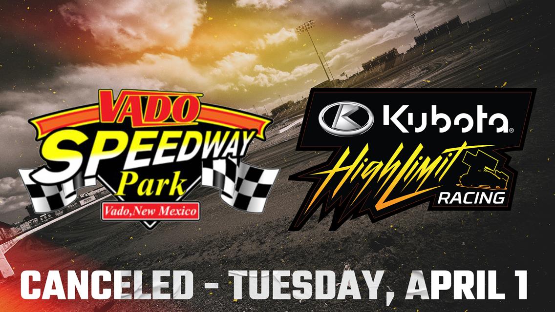 Strong Gale Force Winds Force Cancelation of High Limit Date at Vado Speedway Park