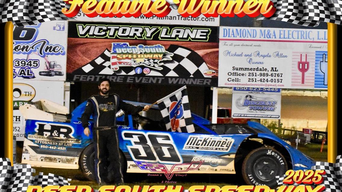 Jarvis Goes Wire-to-Wire at Deep South Speedway for CRUSA Dirt Late Model Victory
