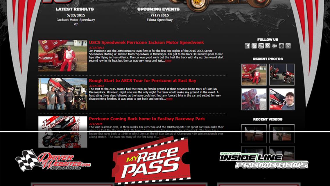 Driver Websites Develops Website for Perricone Motorsports