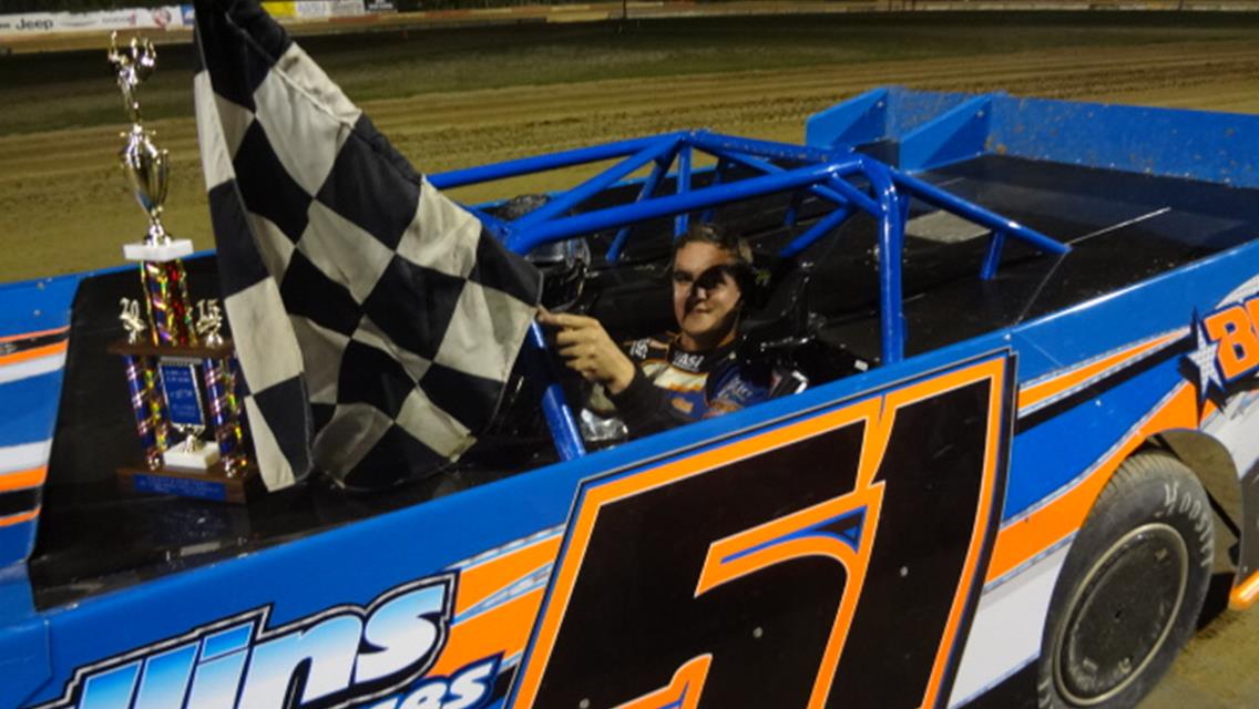 ROWDY ANDREW MULLINS DRIVES NEW CAR TO 2ND WIN IN LATE MODELS