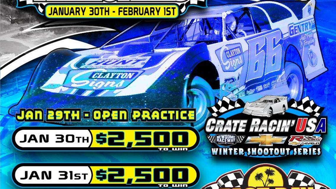 Newsome Raceway Parts Crate Racin&#39; USA Winter Shootout Heads to East Bay