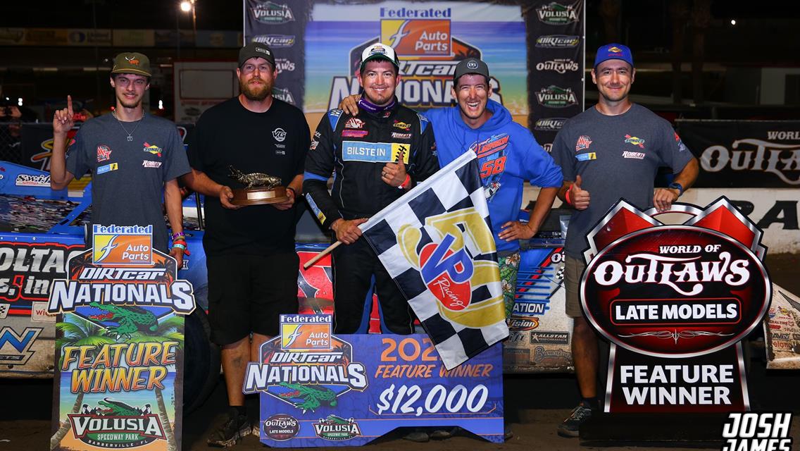 Volusia Speedway Park (De Leon Springs, FL) – World of Outlaw Late Model Series – DIRTcar Nationals – February 10th-15th, 2025. (Josh James Artwork)