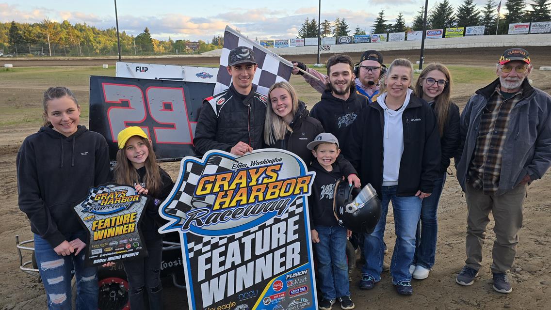 Zane Miner, Destry Miller, Rob Glenney, and Chase Cooper  first time winners at Grays Harbor Raceway