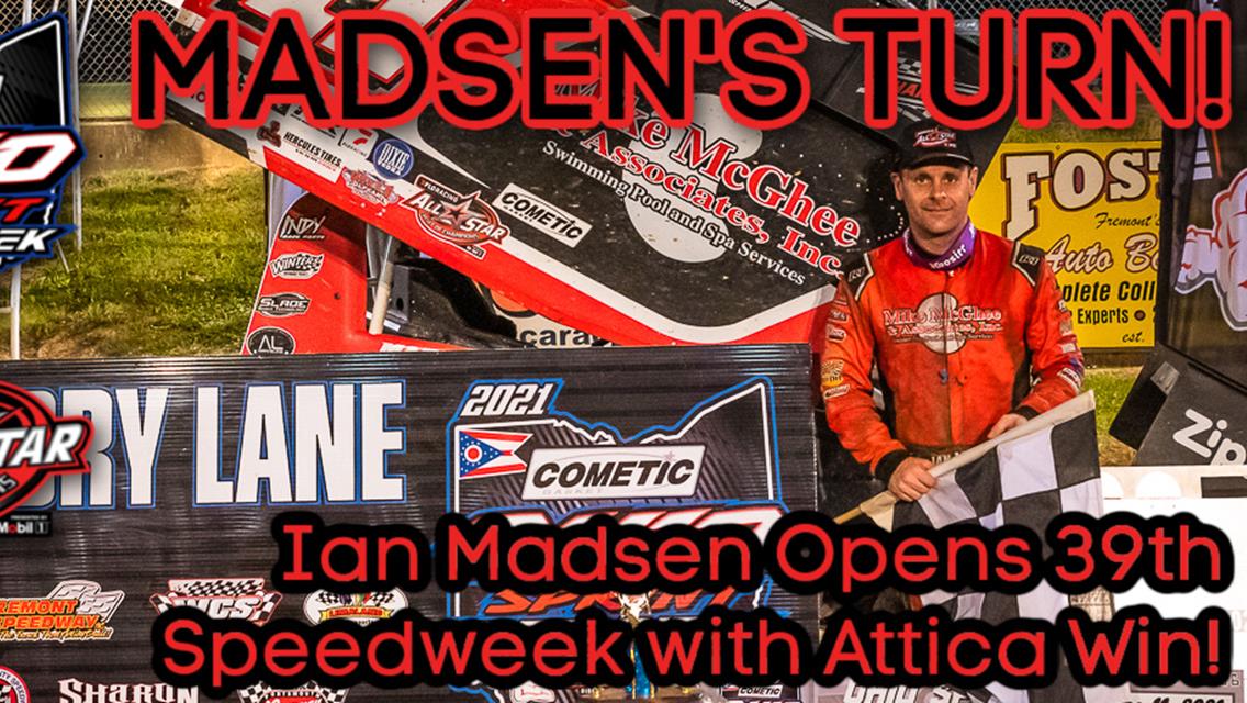 Ian Madsen kicks-off Cometic Gasket Ohio Sprint Speedweek presented by Hercules Tires with victory at Attica Raceway Park