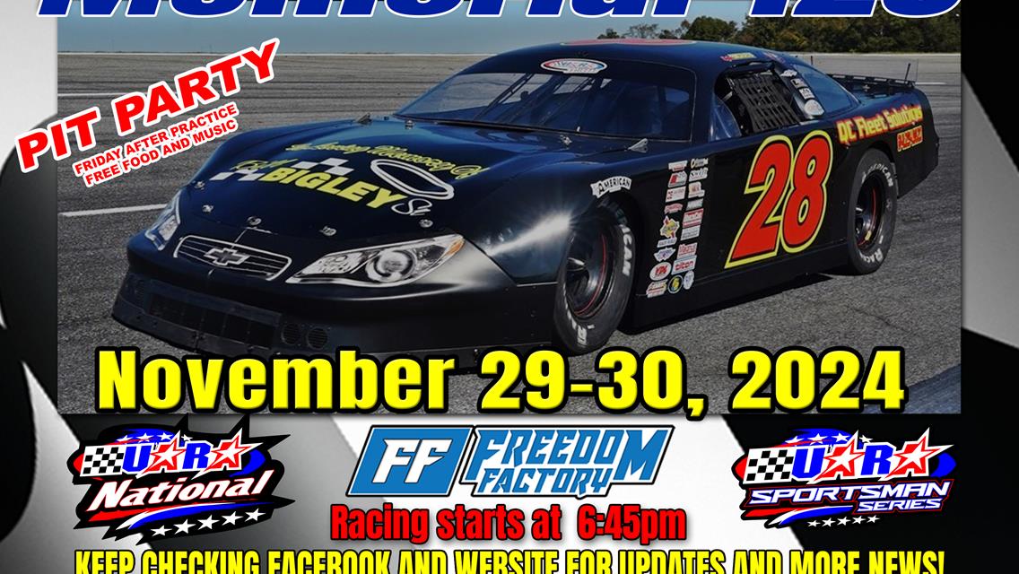 9th Annual Noland&#39;s Roofing Inc. Bill Bigley Sr. Memorial 128 $30,000 to win and $1,200 to start