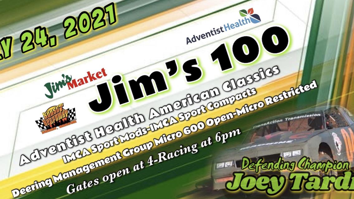 Jim’s 100 payout announced leading into this Saturday’s event