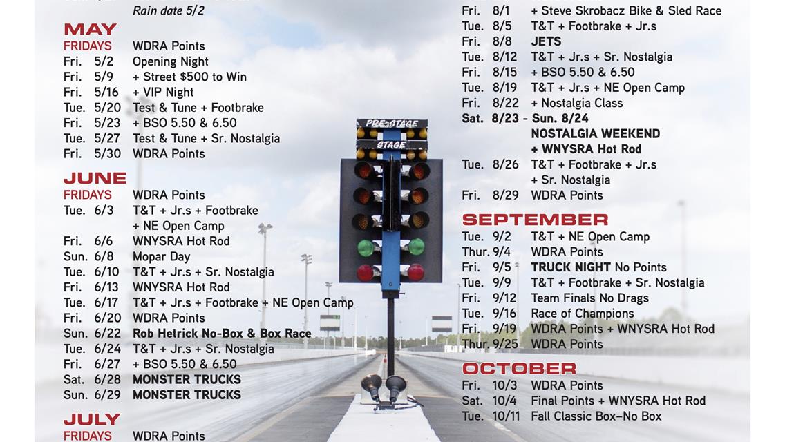 Official 2025 Stock Car and Drag Racing Schedules