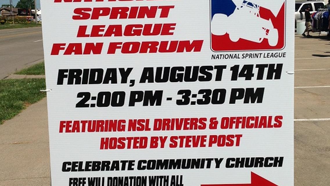 FVP National Sprint League Fan Forum Friday in Knoxville!